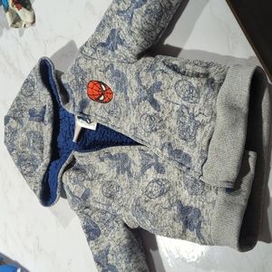Boys 3t Spiderman fleece hoodie zip up